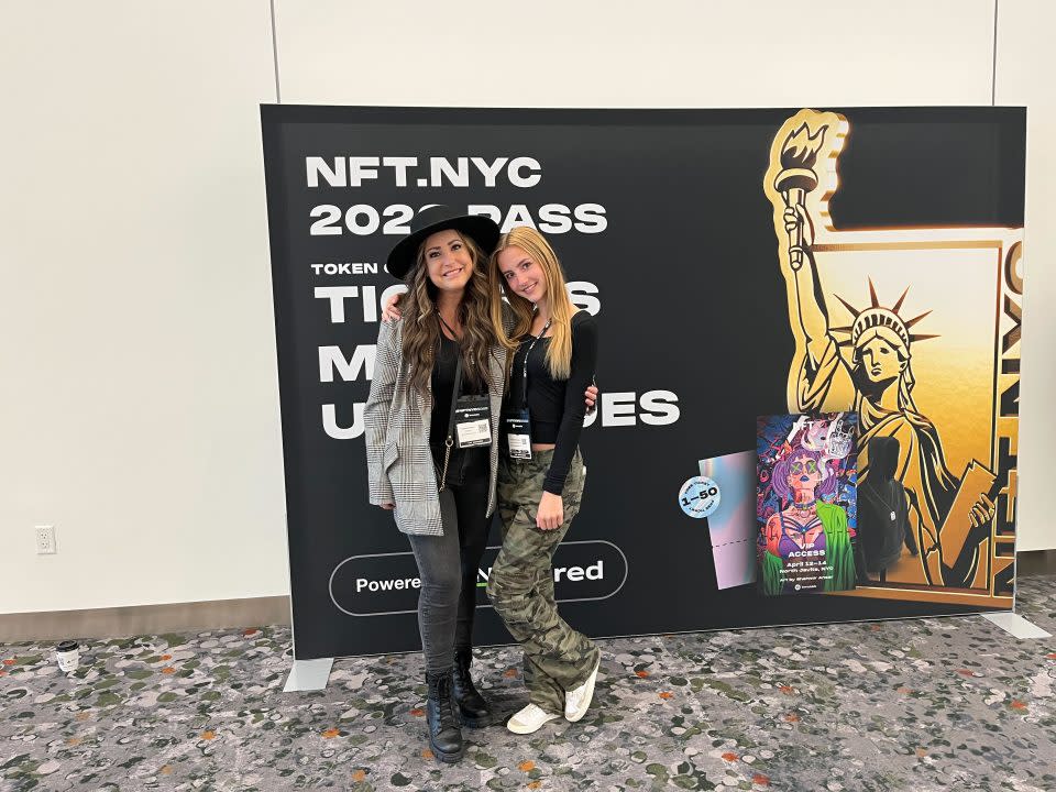 Brooklynn Bailey poses with her mom at NFT.NYC.