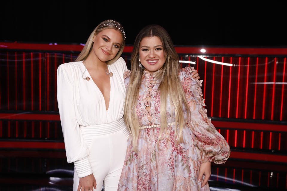 THE VOICE -- "Live Finale" Episode 2014B -- Pictured: (l-r) Kelsea Ballerini, Kelly Clarkson -- (Photo by: Trae Patton/NBC/NBCU Photo Bank via Getty Images)