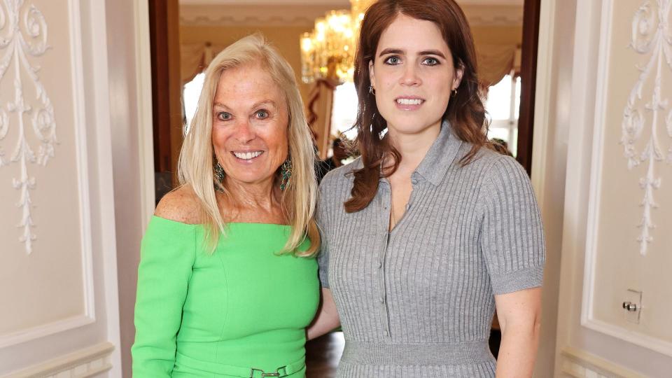 Jane D. Hartley, United States Ambassador to the United Kingdom, and Princess Eugenie of York attend a reception and panel discussion on the fashion industry's commitment to sustainability