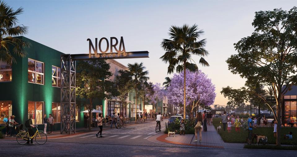 Rendering of Nora, a new dining and residential district planned north of downtown West Palm Beach.