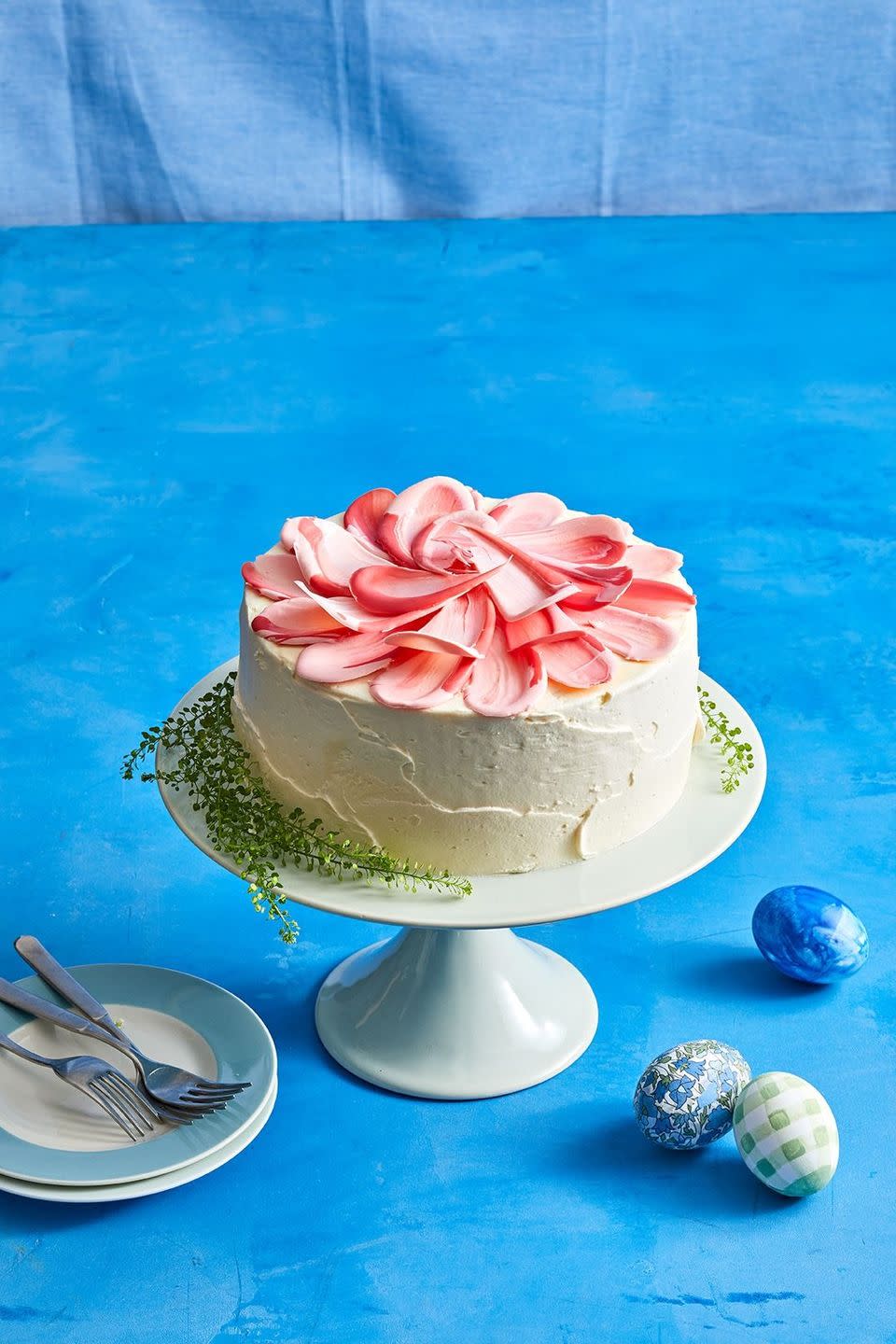 Lemon Layer Cake With Flower Petals