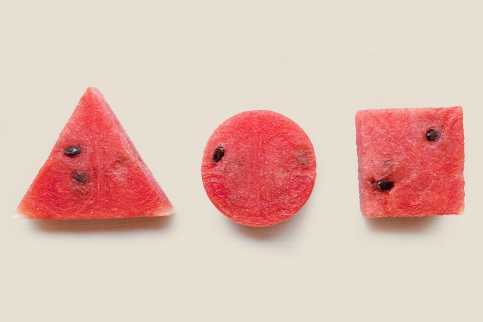 watermelon cut into shapes