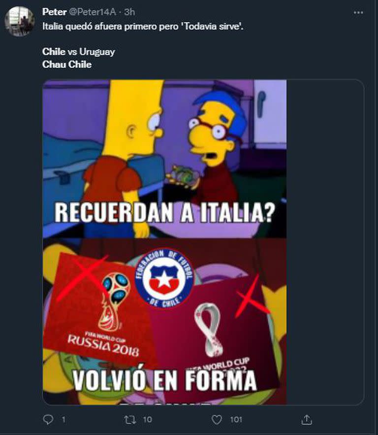 Los memes contra la selección chilena inundaron las redes.