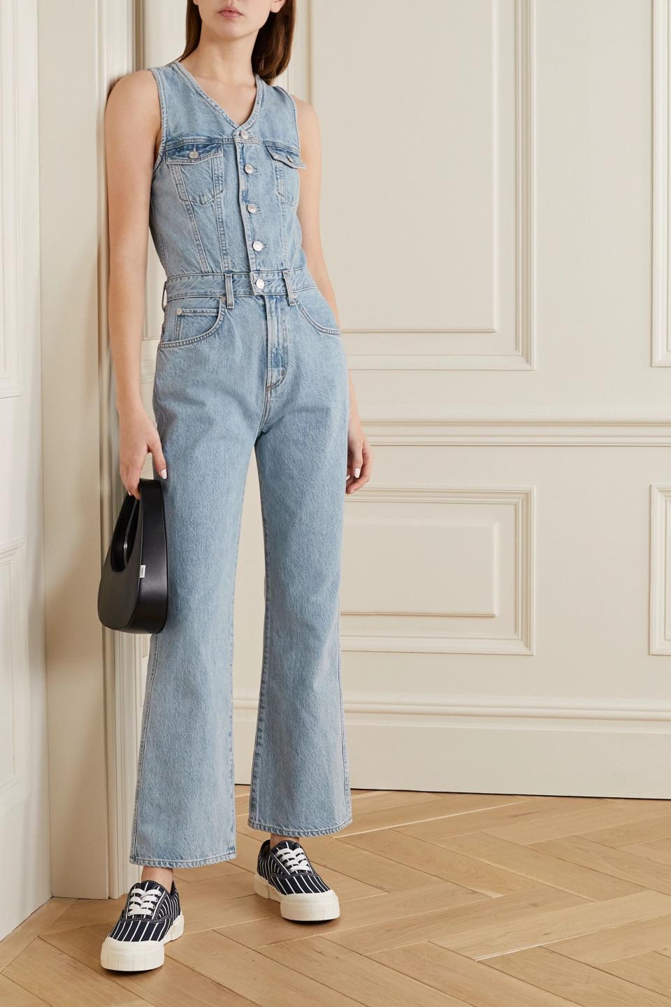 4) '70s Denim Jumpsuit