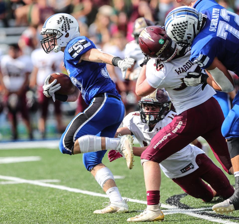 St. Mary's Springs' Levi Huempfner is tied for eighth in the state in rushing touchdowns (11) and has the Ledgers undefeated and No. 1 in the latest Oshkosh/Fond du Lac football rankings.