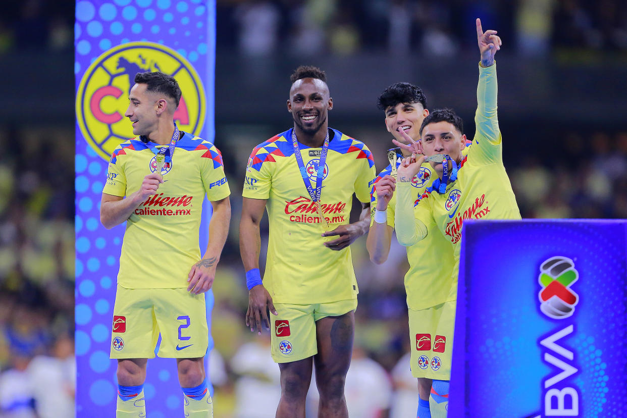 América festejando el título de Liga MX el pasado domingo. (Mauricio Salas/Jam Media/Getty Images)