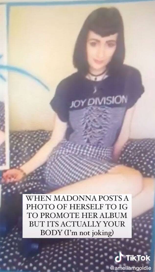 Madonna, Amelia Goldie, TikTok, Photoshopping