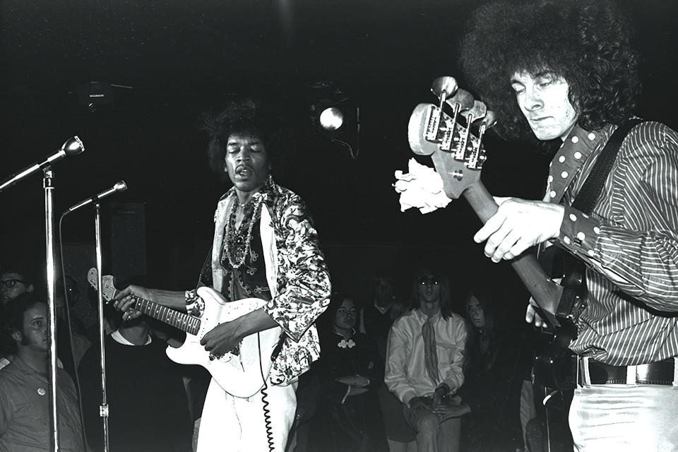 The Jimi Hendrix Experience on Aug, 15, 1967, at the Fifth Dimension in Ann Arbor, Mich.