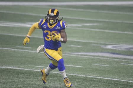 Feb 3, 2019; Atlanta, GA, USA; Los Angeles Rams running back Todd Gurley (30) in third quarter action in Super Bowl LIII at Mercedes-Benz Stadium. Mandatory Credit: Kirby Lee-USA TODAY Sports