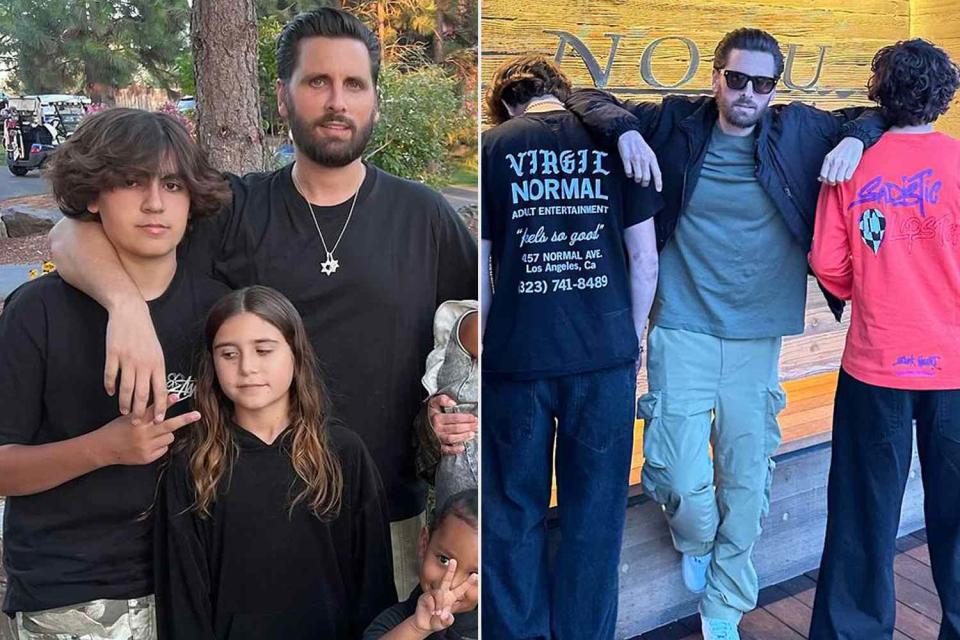 <p>Kim Kardashian/Instagram; scott disick/instagram</p> Scott Disick with his son Mason and daughter Penelope; Scott Disick with his son Mason