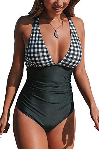 CUPSHE Tummy Control Vintage Swimsuit