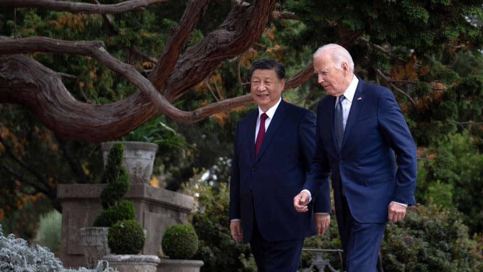 President Joe Biden and Chinese President Xi Jinping during the Asia-Pacific Economic Cooperation (APEC) Leaders' week in California on November 15. Biden hailed talks with Xi as agreements were reached on fentanyl and military communication. - BRENDAN SMIALOWSKI/AFP/AFP via Getty Images