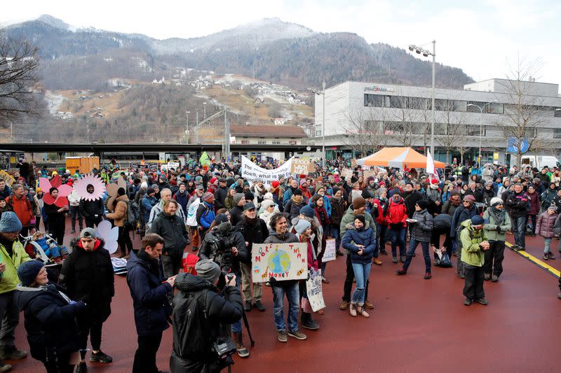 Climate protesters demonstrate against WEF in Landquart