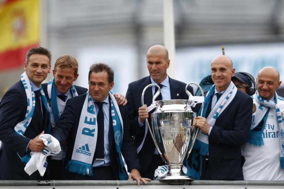 <em>Antonio Pintus and Luis Llopis were a part of Zinedine Zidane’s staff as well. (Photo by BENJAMIN CREMEL/AFP via Getty Images)</em>