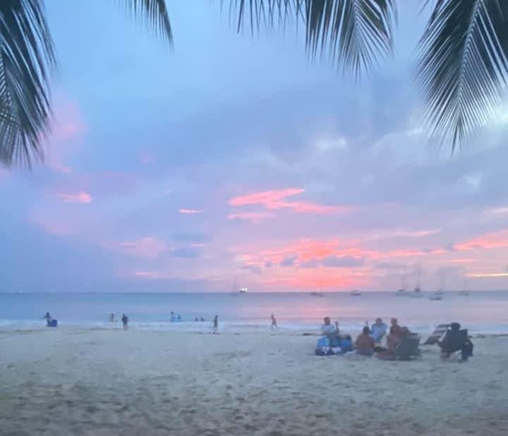 A photo the author took on the beach in Bridgetown, Barbados. (Photo: Courtesy of Lee Yeaman)