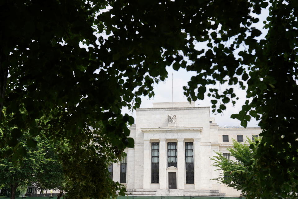 The exterior of the Marriner S. Eccles Federal Reserve Board Building is seen in Washington, D.C., U.S., June 14, 2022. REUTERS/Sarah Silbiger