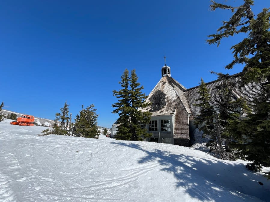 Timberline Lodge reopened on Apr. 21, 2024 after fire damaged the attic just days before. (Courtesy: U.S. Forest Service)