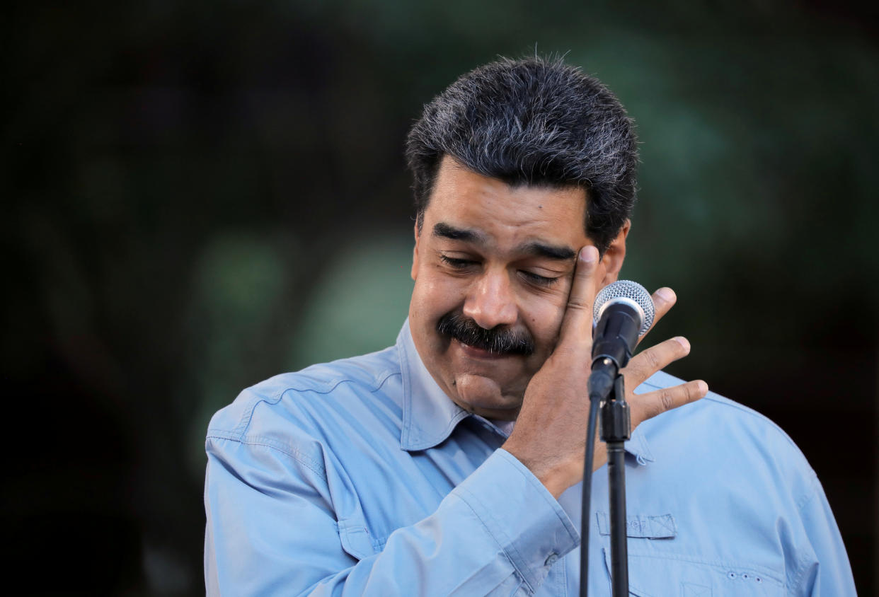 Venezuela's President Nicolas Maduro attends a gathering in support of his government in Caracas, Venezuela February 7, 2019. REUTERS/Carlos Barria     TPX IMAGES OF THE DAY