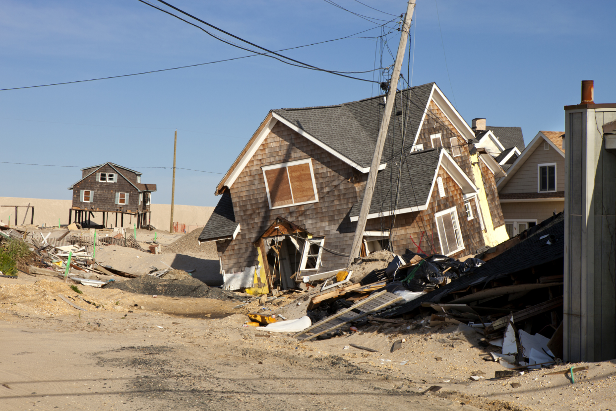 Homes in Ortley Beach, New Jersey damaged by Hurricane Sandy, 2012