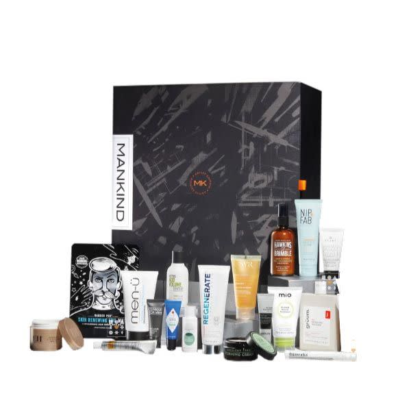 <p><a class="link " href="https://www.lookfantastic.com/beauty-box/lookfantastic-mankind-advent-2022-worth-over-431/13053463.html?switchcurrency=GBP&shippingcountry=GB&affil=awin&sv_campaign_id=323889&sv_tax1=affiliate&sv_tax2=na&sv_tax3=Shoparize+CSS&sv_tax4=0&awc=2082_1667378718_978d48c187d752512a87b7168a704a88" rel="nofollow noopener" target="_blank" data-ylk="slk:SOLD OUT">SOLD OUT</a></p><p>Mankind's advent calendar has your grooming essentials covered: there's everything from the obvious (face cream, cleanser) to the novelty (a hydrating sheet mask) in this hefty box. It's worth more than four times the price tag and contains plenty of prestige brands, from Clinique to Grown Alchemist. </p><p>£95, lookfantastic.com</p>