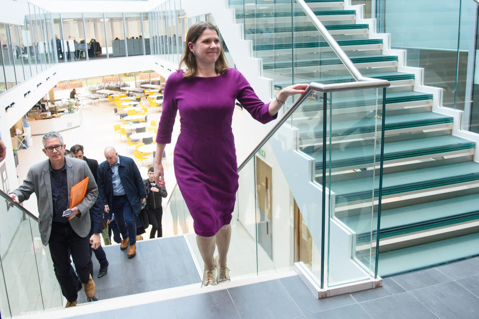 Liberal Democrat Leader Jo Swinson pictured during a visit to technology company Imagination Technologies, in St Albans, Hertfordshire. Picture date: Monday November 18, 2019. Photo credit should read: Matt Crossick/Empics