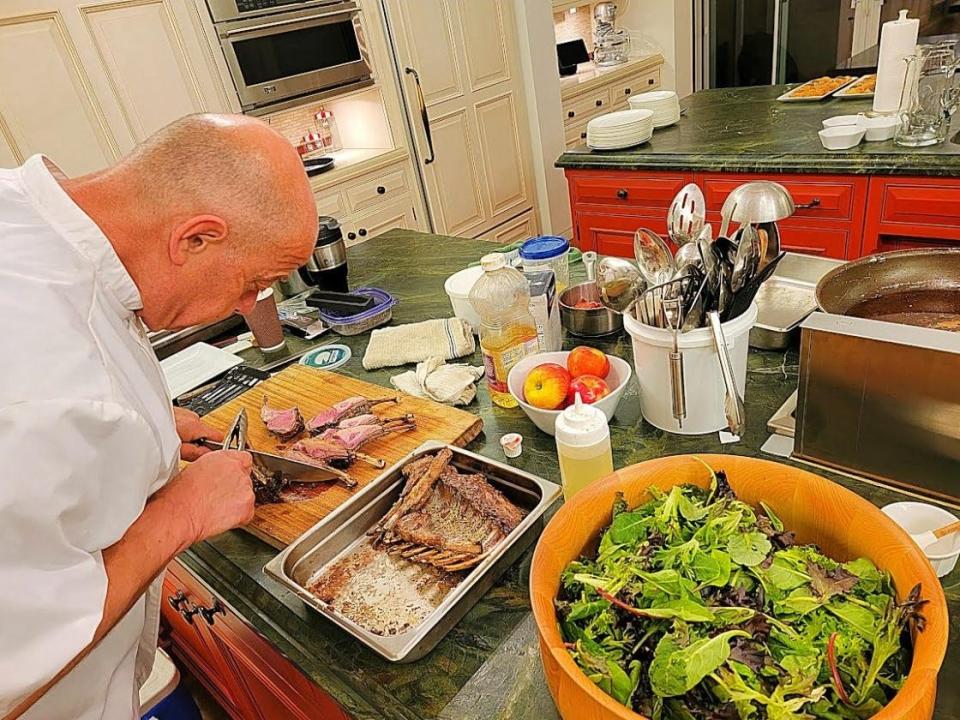 Chef Michael Jay prepares a gourmet meal. Jay is gearing up to open a new gourmet take-up and delivery restaurant in Brighton Township, Chef Mike's Gourmet.