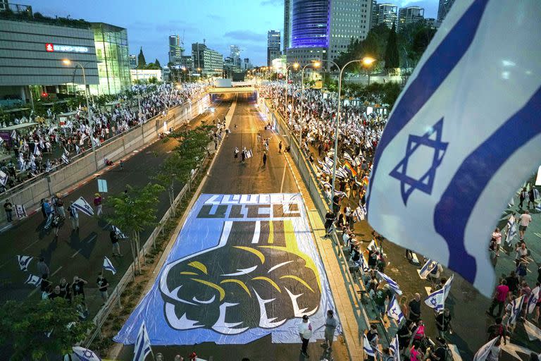Protesta contra la reforma del sistema judicial israelí en Tel Aviv.