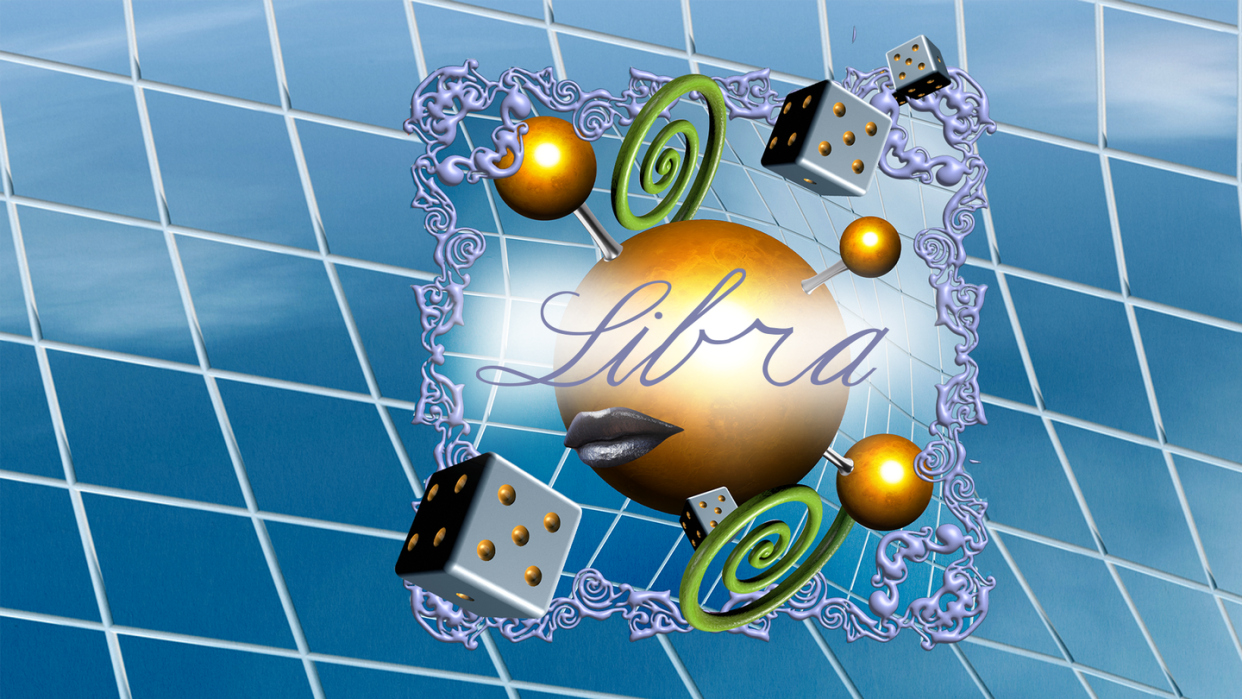 the word libra over a planet