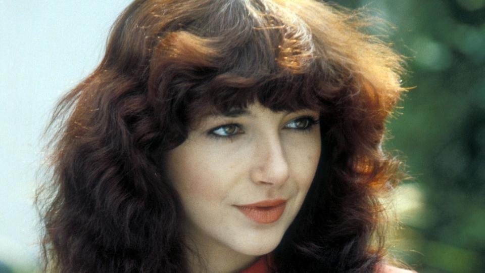 Kate Bush with brunette curly hair
