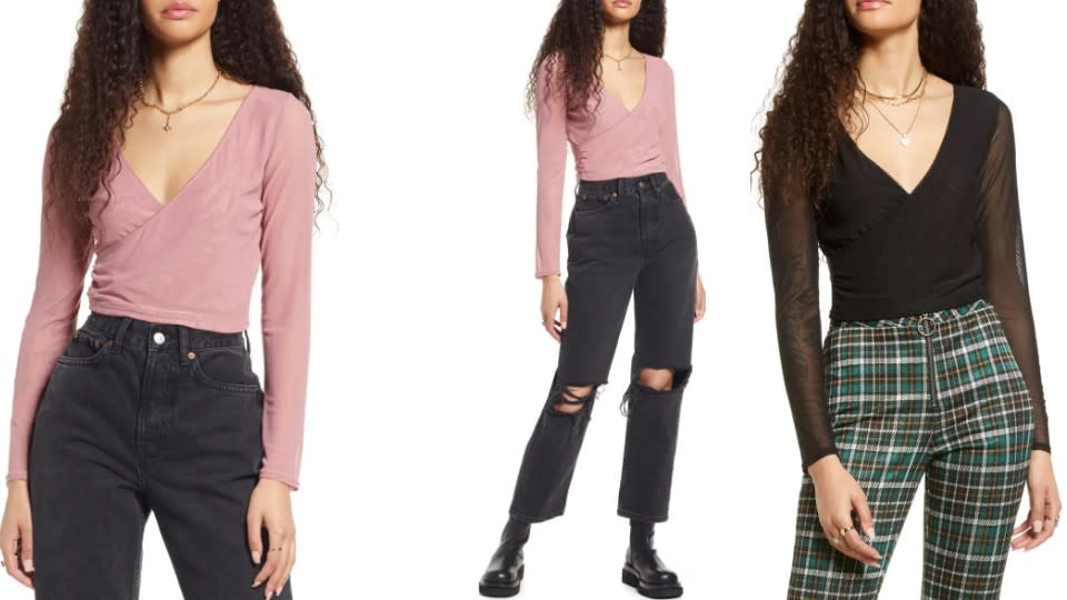 BP. Long Sleeve Mesh Crop Top - Nordstrom, $21 (originally $35)