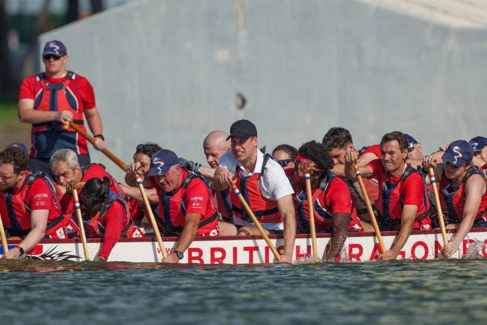 Prince William was put to the test during a dragon boat race in Singapore on Nov. 6, 2023.