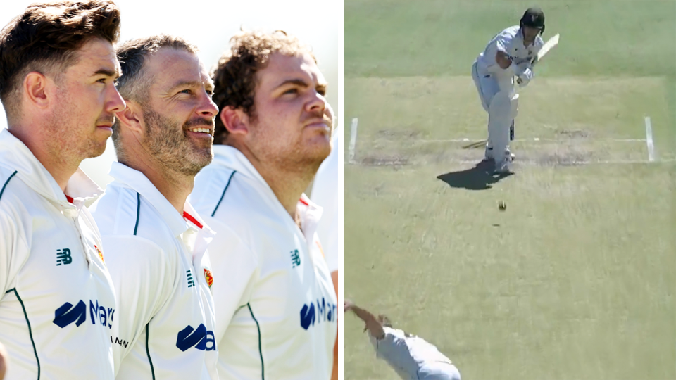 Retiring cricket veteran Matthew Wade was dismissed for just one in his final Sheffield Shield match. (Images: Getty Images/Cricket.com.au)