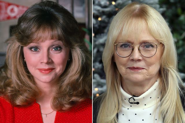 <p>NBCU Photo Bank/NBCUniversal via Getty; David Livingston/Getty</p> Shelley Long on Cheers and in 2017