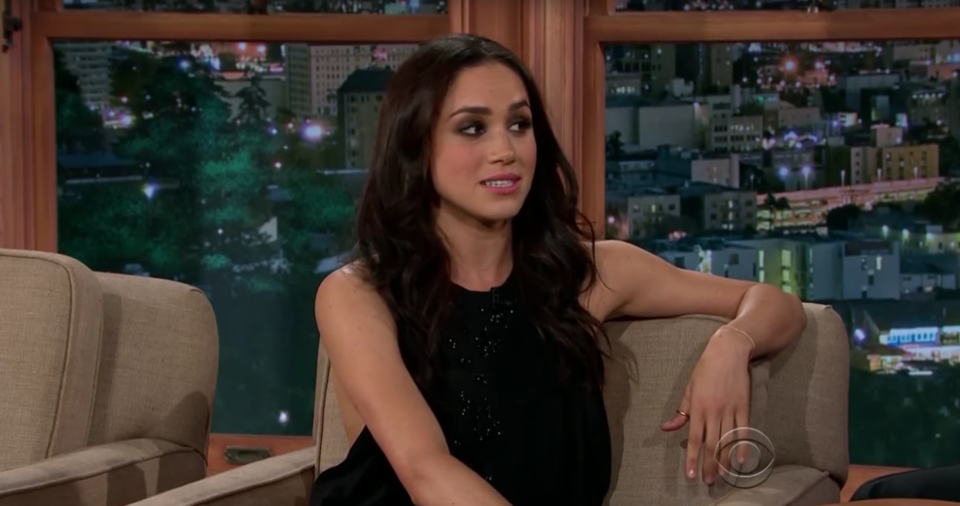 Meghan's face says it all during the interview. Photo: Youtube