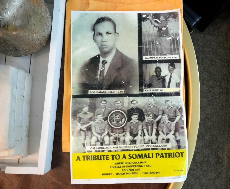 A flyer from a 2006 celebratory tribute to Ali Mire Awaale, the composer of the Somali national anthem, who was a Columbus-area resident.