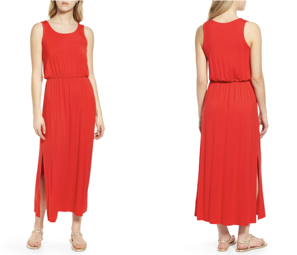 Nordstrom Caslon Sleeveless Maxi Dress in Red Chinoise (Photo via Nordstrom)