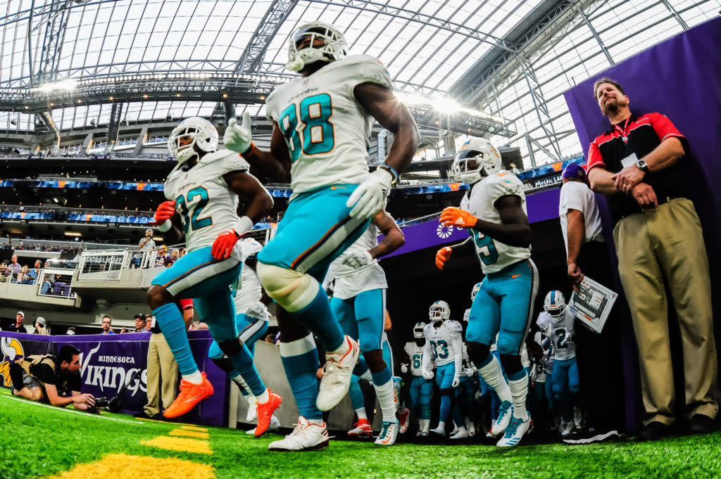 MIAMI DOLPHINS Kenny Stills (Left) DeVante Parker (Middle) Jarvis Landry  (Right)