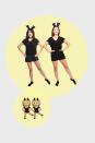 <p>Show everyone that you take your role as dancing buddies <em>very</em> seriously. You'll each need a black tee, shorts, socks and bunny ears to create this look.</p><p><strong>RELATED: </strong><a href="https://www.goodhousekeeping.com/holidays/halloween-ideas/g21969310/best-friend-halloween-costumes/" rel="nofollow noopener" target="_blank" data-ylk="slk:Unique Best Friend Halloween Costumes;elm:context_link;itc:0;sec:content-canvas" class="link ">Unique Best Friend Halloween Costumes </a></p>