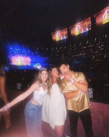 <p>Makena Moore Instagram</p> Makena Moore with her brother Taylor Lautner and his wife Tay Lautner at Sofi Stadium for the Taylor Swift Eras Tour