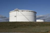Enbridge Inc.'s crude oil storage tanks are seen during a tour of their tank farm in Cushing, Oklahoma, March 24, 2016. REUTERS/Nick Oxford