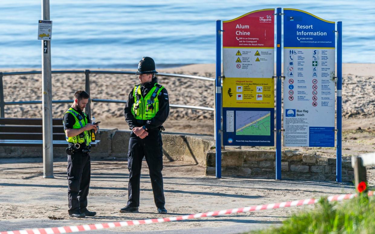 Police at Durley Chine Beach