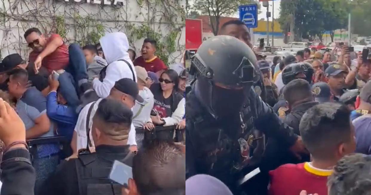 En filas para boletos de Luis Miguel revendedores cuelan y guardias no hacen nada. Foto: Captura d video TikTok vía @clerickot y @valeriarosecovarrubias