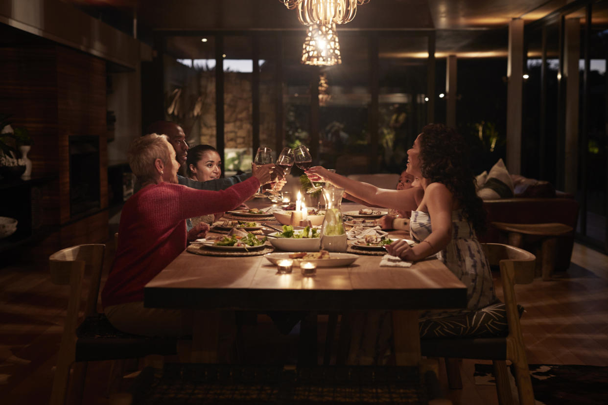 Family gathered for dinner