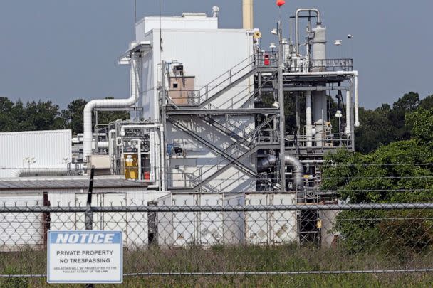 PHOTO: The Chemours Company's PPA facility at the Fayetteville Works plant near Fayetteville, N.C. where the chemical known as GenX, a PFAS, is produced is shown June 15, 2018. (Gerry Broome/AP, FILE)