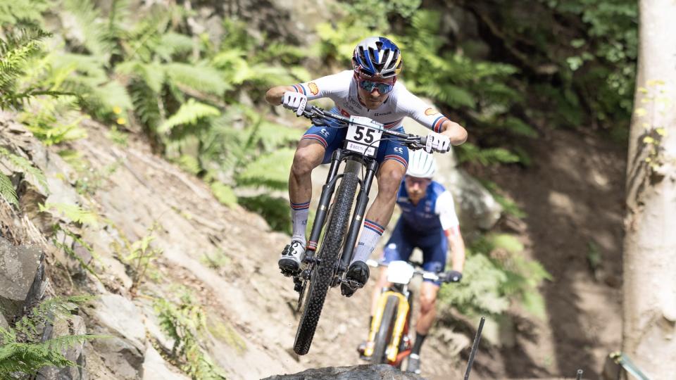 Tom Pidcock at the World Championships on the Dogma XC