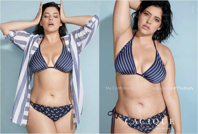 Www Xxx Denish Bidot Sex - Plus-size model bares stretch marks in unretouched ad in Swimsuit Issue