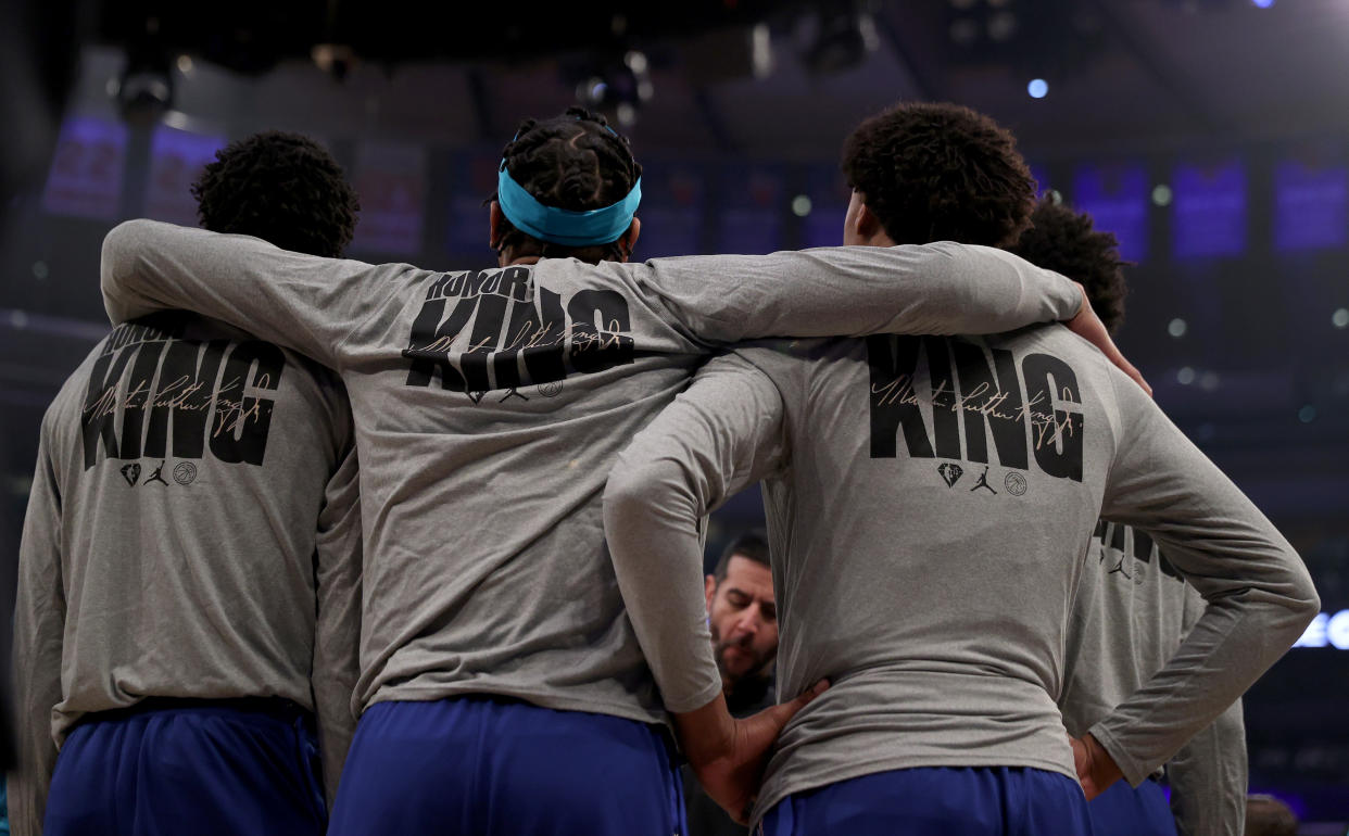 NBA players wore special warmup shirts to honor Dr. Martin Luther King Jr.