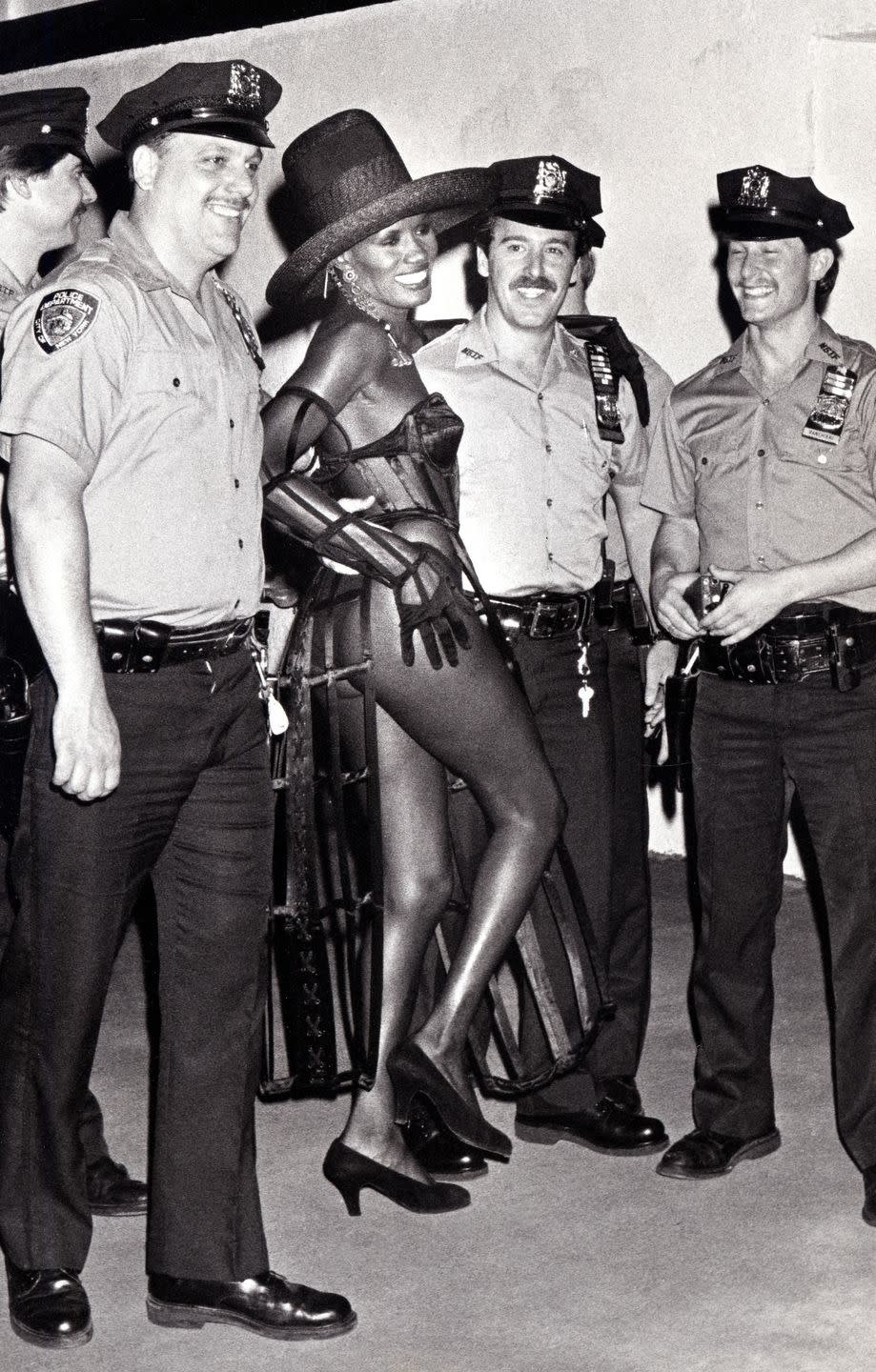 Grace Jones and NYPD Officers