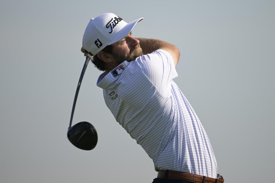 Cameron Young watches his tee shot on the 16th hole during the first round of the Arnold Palmer Invitational golf tournament, Thursday, March 2, 2023, in Orlando, Fla. (AP Photo/Phelan M. Ebenhack)