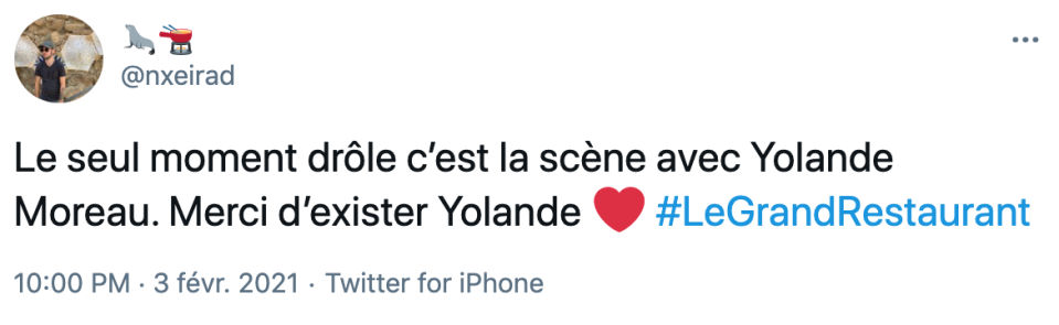 Le Grand Restaurant sur M6 : la folle tirade de Yolande Moreau fait "pleurer de rire" les internautes  